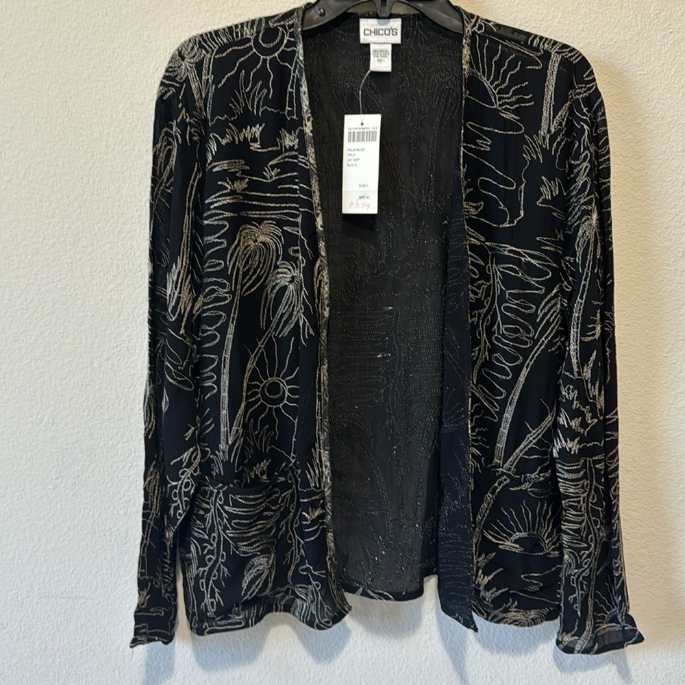 Chico’s Palm BLVD Italy Jacket SEP Black size 8